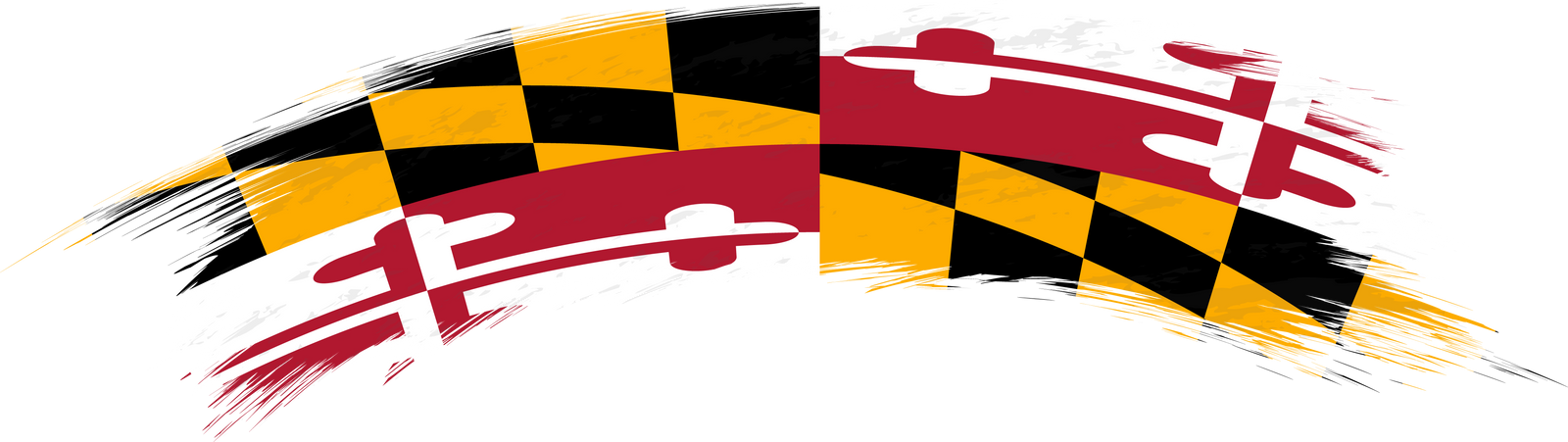 Flag of Maryland in rounded grunge brush stroke.